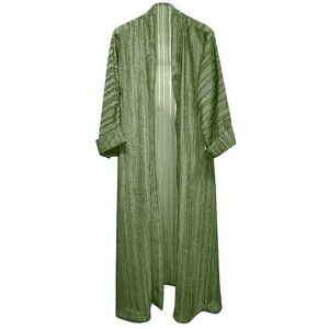 Kimono Kaftan Abaya Cardigan Robe Dubai Middle Eastern Dress Boho‎ Green NEW OS